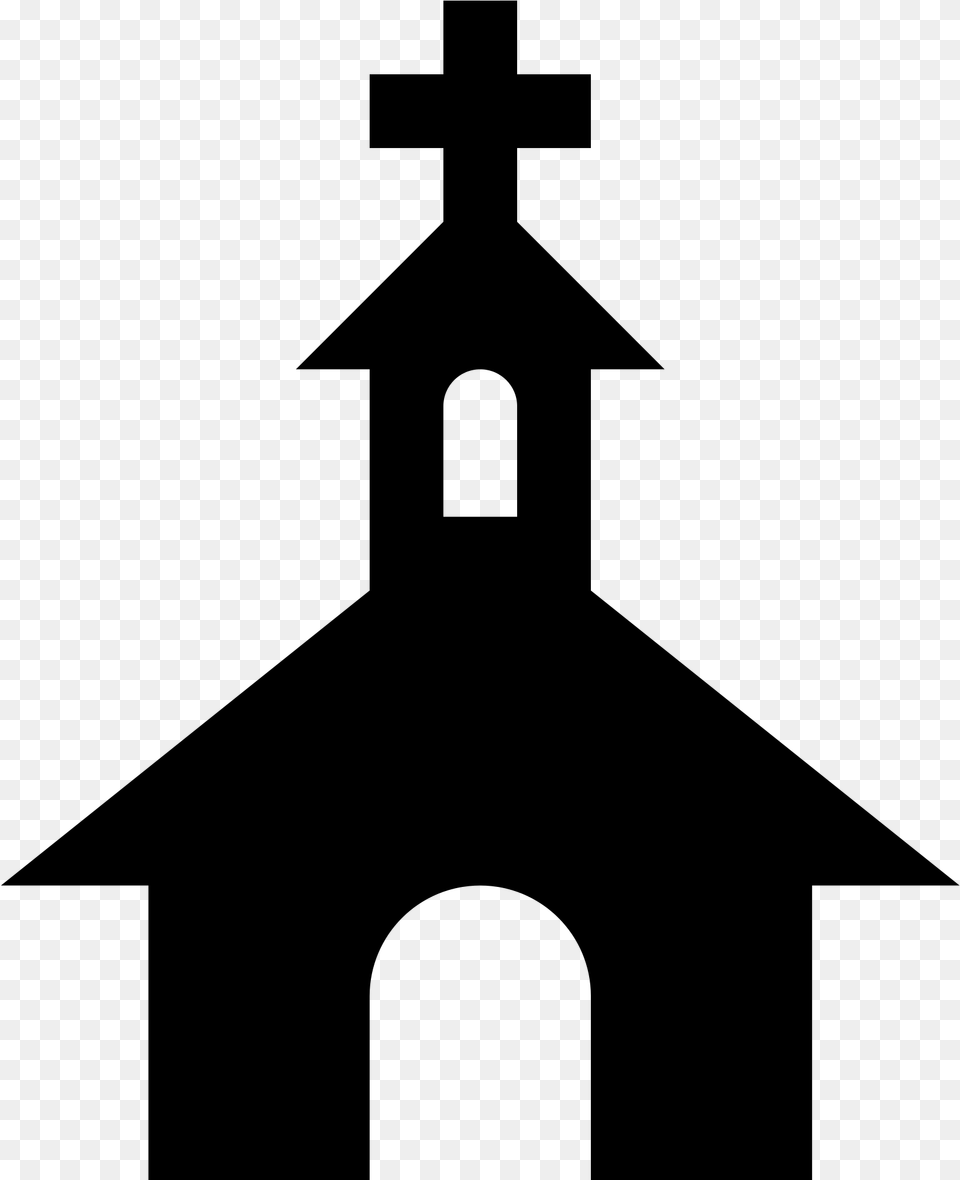 Church Symbol On Map, Gray Png