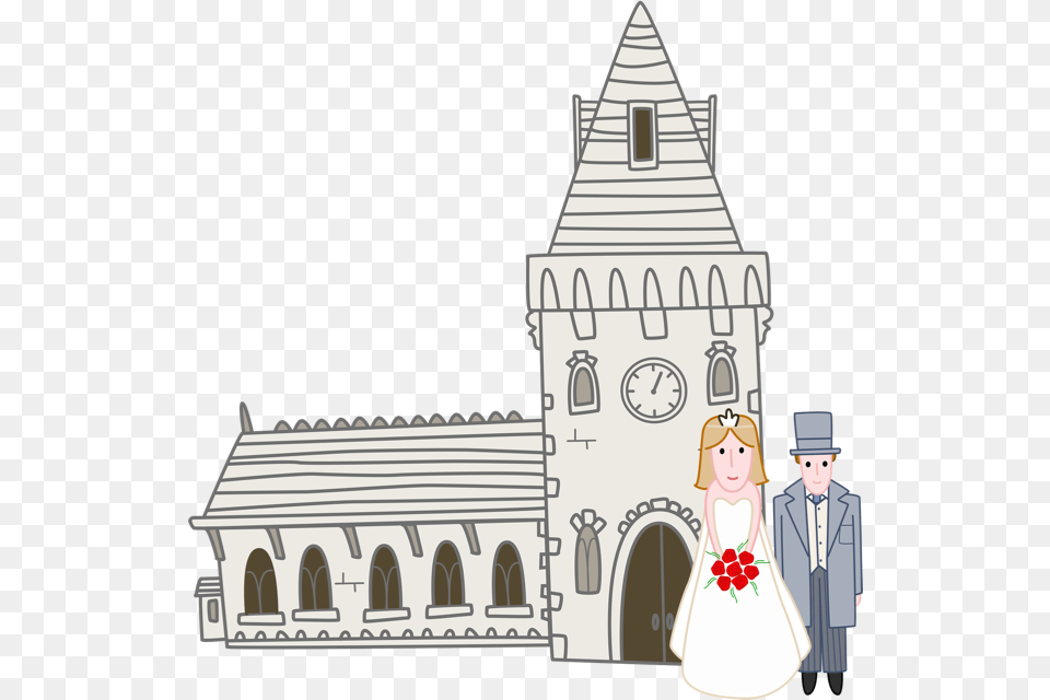 Church Wedding, Architecture, Tower, Building, Clock Tower Png