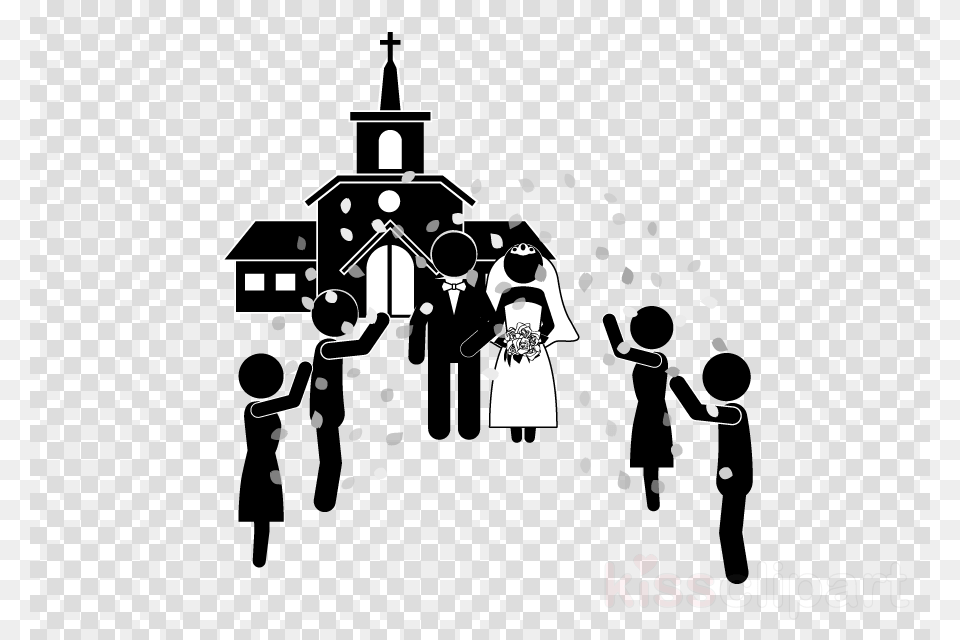 Church Wedding Silhouette Clipart Wedding Marriage Wedding Church People Clipart, Person, Stencil, Adult, Female Free Transparent Png