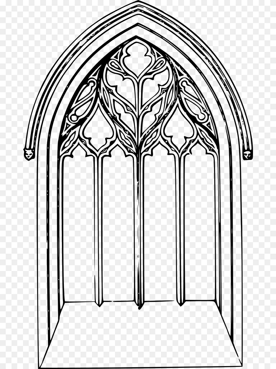 Church Window Clipart Black And White, Gray Free Transparent Png