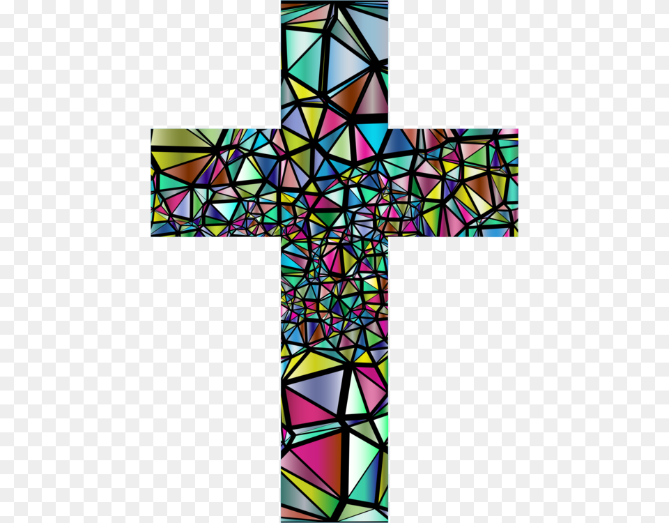 Church Window Stained Glass Stained Glass Church Cross, Art, Symbol, Stained Glass Free Png Download