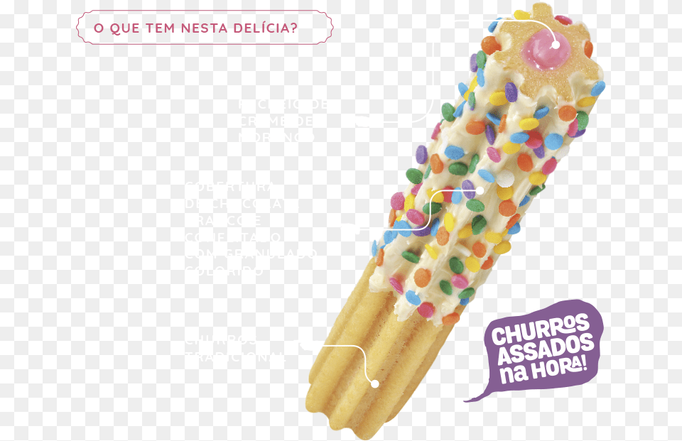 Churros Carnaval Pen, Cream, Dessert, Food, Ice Cream Free Png