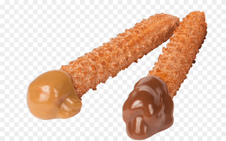Churros With Chocolate And Dulce De Leche, Bread, Food, Caramel, Dessert Free Transparent Png