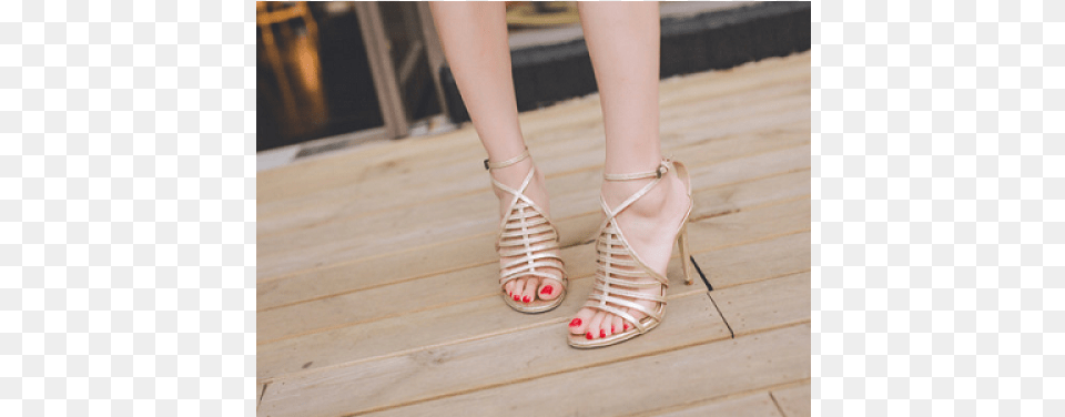 Cichic Golden Piscine Mouth Stiletto Buckled Casual, Clothing, Footwear, High Heel, Sandal Free Png