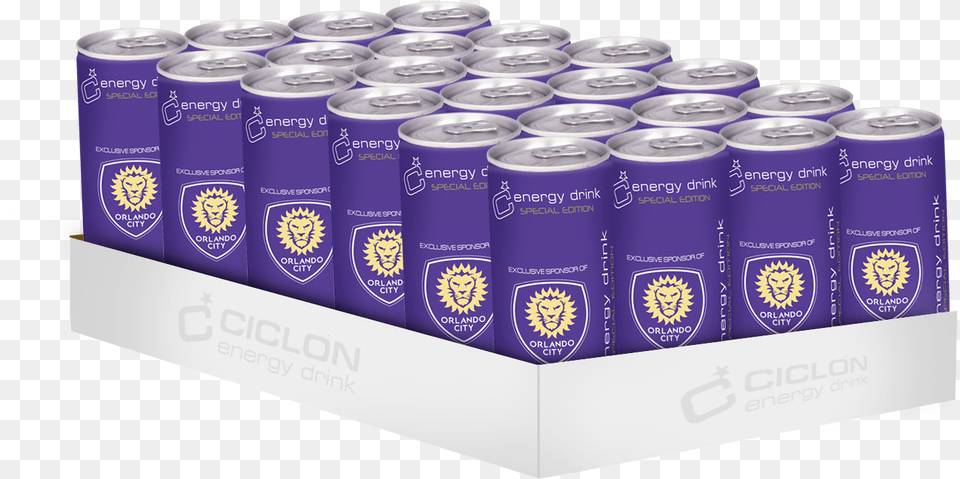 Cicln Energy Drink Special Edition Orlando City Only Grape Soda, Can, Tin, Aluminium, Alcohol Free Png