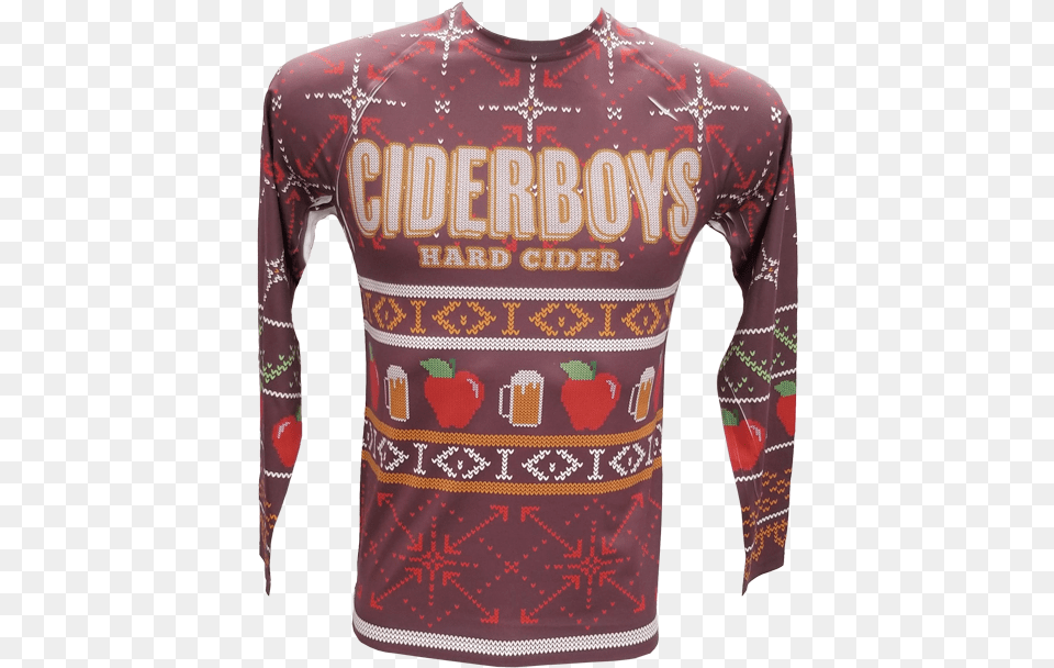 Ciderboys Ugly Sweater Long Sleeve Featured Product Long Sleeved T Shirt, Clothing, Long Sleeve, T-shirt, Pattern Png