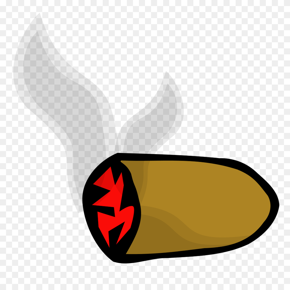 Cigar Burning Smoke Nicotine Cartoon Cigar Clipart, Ammunition, Weapon, Bullet, Astronomy Png Image