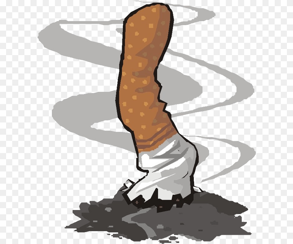 Cigar Clipart Burning Cigarette Butt Cartoon, Clothing, Footwear, Shoe, Person Free Png Download
