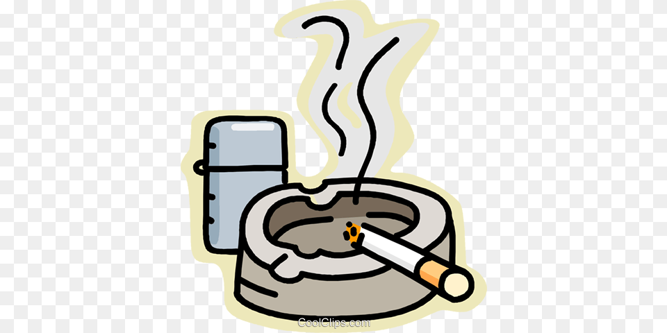 Cigarette And Ashtray Royalty Free Vector Clip Art Cigarette Smoke, Device, Grass, Lawn, Lawn Mower Png Image