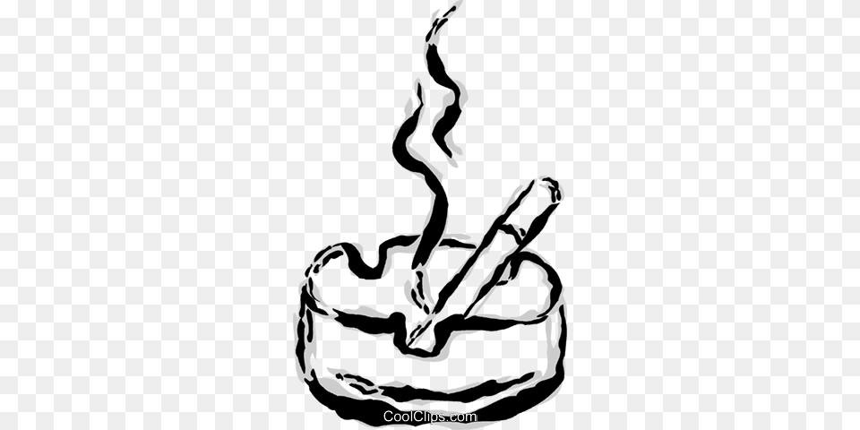 Cigarette And Ashtray Royalty Vector Clip Art Illustration, Smoke Pipe, Stencil, Person Free Png Download
