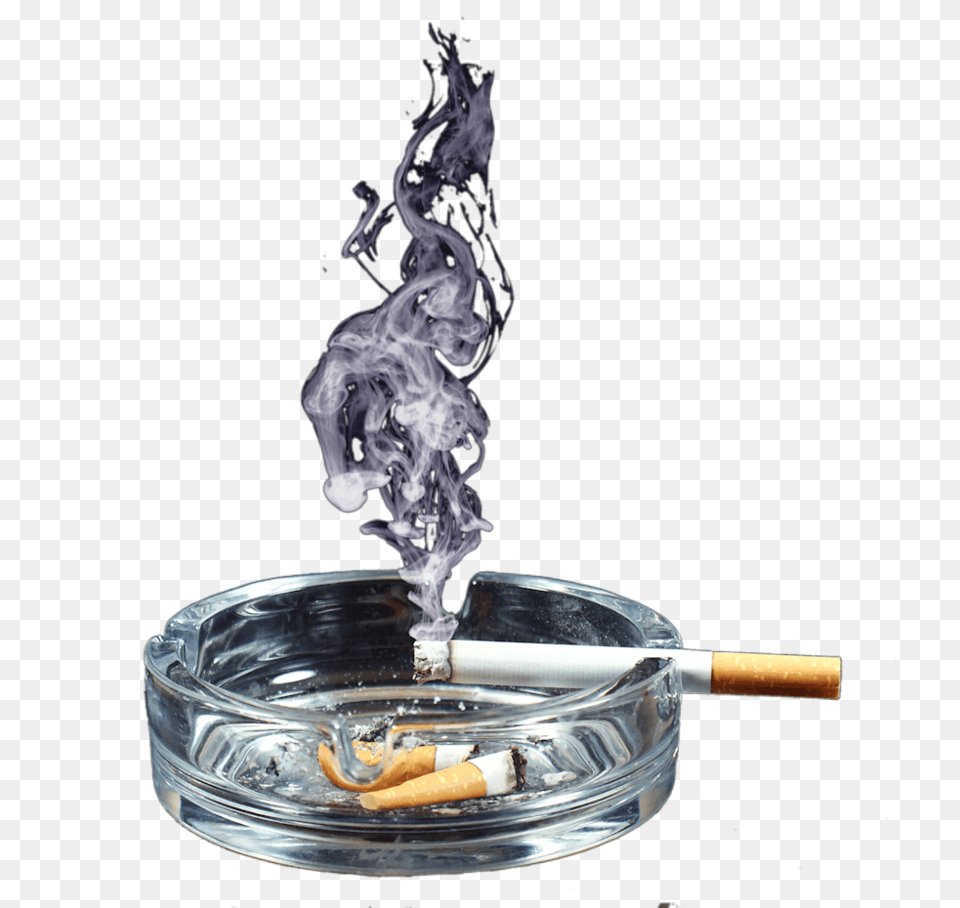Cigarette Ashtray Transparent Smoke Ashtray With Cigarette Free Png Download