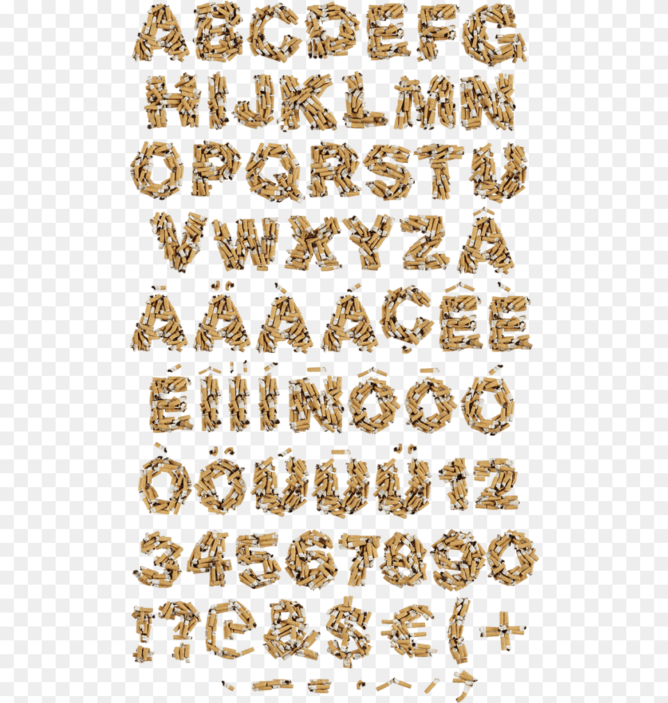 Cigarette Butt Font Illustration, Text, Alphabet Png Image