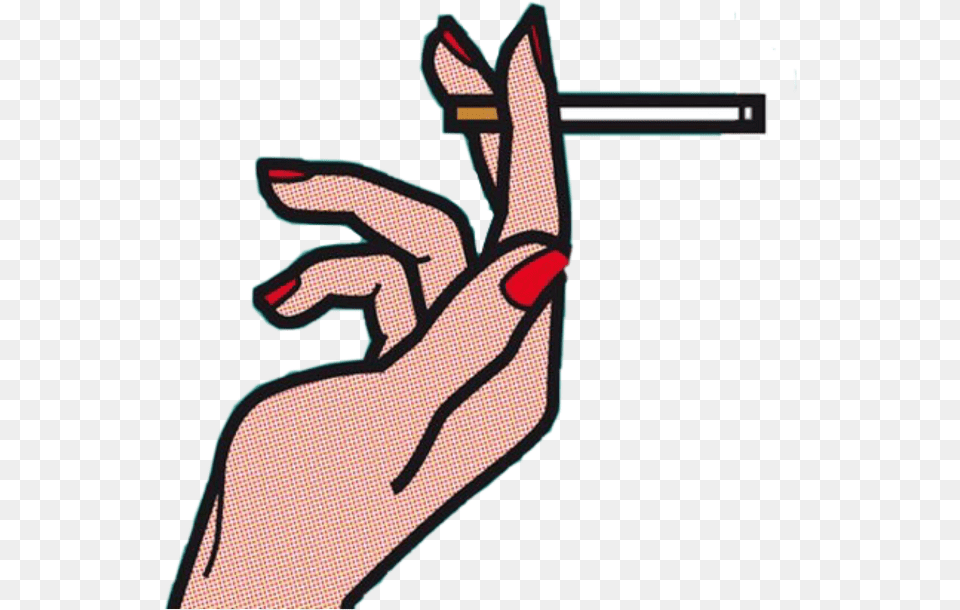 Cigarette Hand Rednail Comic Smoke Artfreetoedit Cigarette Pop Art Hand Cigarette, Body Part, Person, Wrist, Finger Free Transparent Png