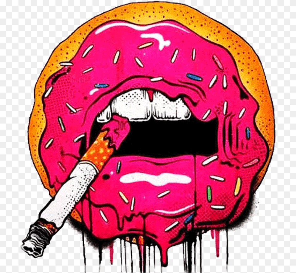 Cigarette Smoking Doughnut, Body Part, Mouth, Person, Adult Png