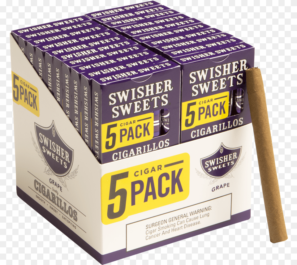 Cigarillos Grape Swisher Sweets Logo, Box, Cardboard, Carton Png Image