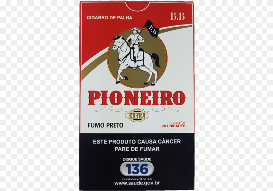Cigarro De Palha Pioneiro Fumo Preto Mo9013 Poster, Person, People, Advertisement, Horse Free Png Download