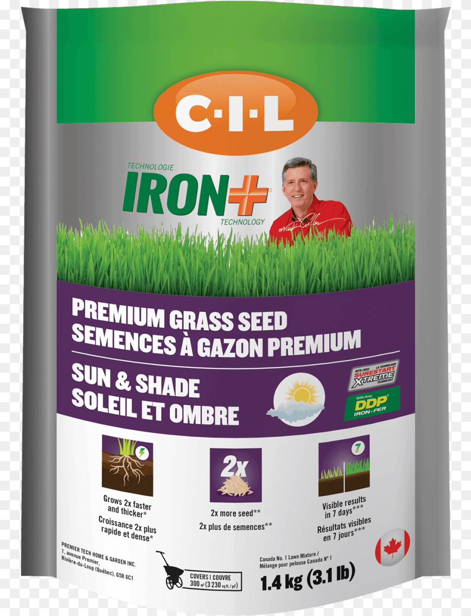 Cil Iron Premium Grass Seed Sun Shade Happens When You Pour Fertiliser On Grass, Poster, Advertisement, Person, Man Free Png Download