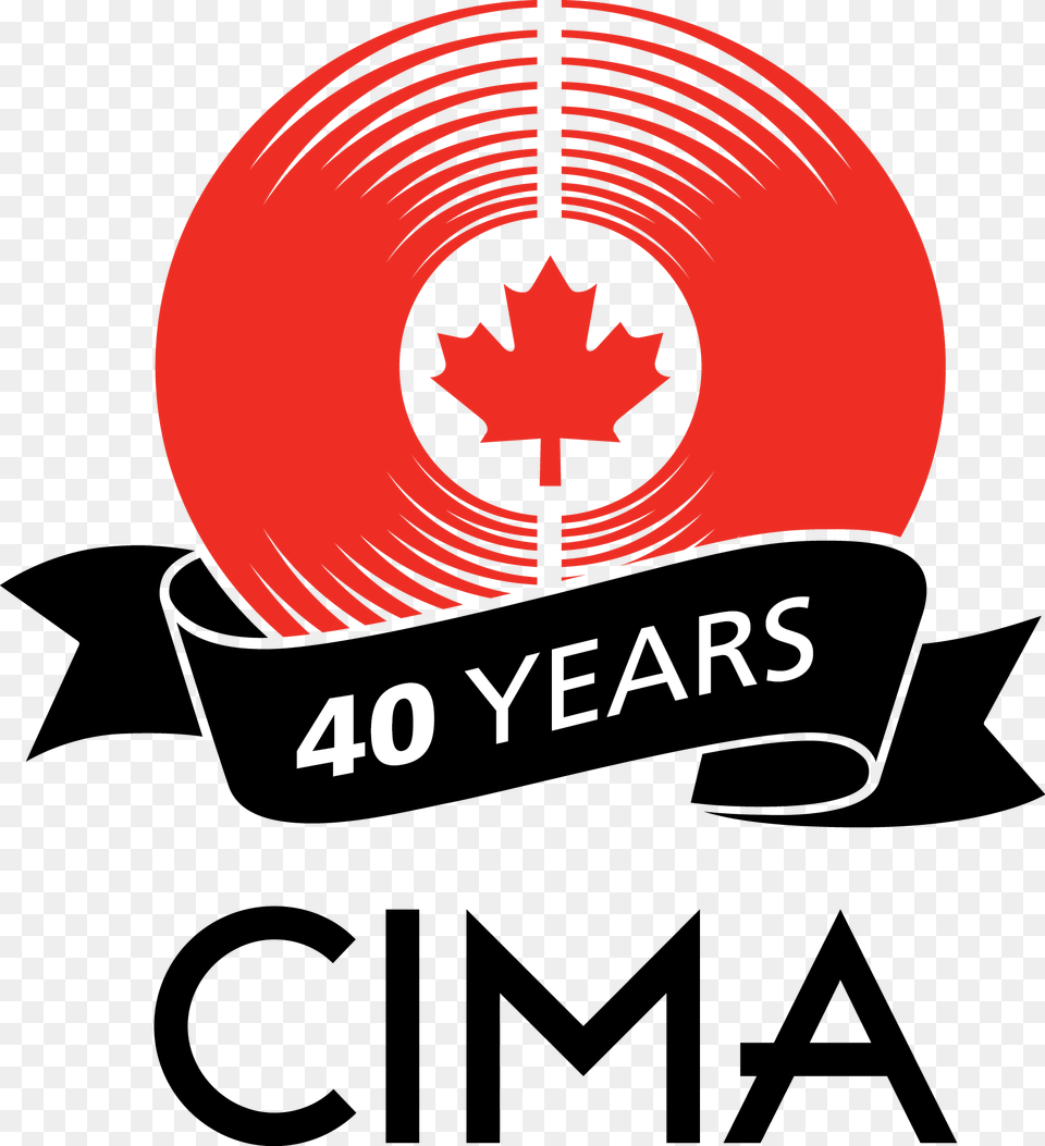 Cima 40th Red Black Canadian Independent Music Association, Leaf, Logo, Plant, First Aid Free Png