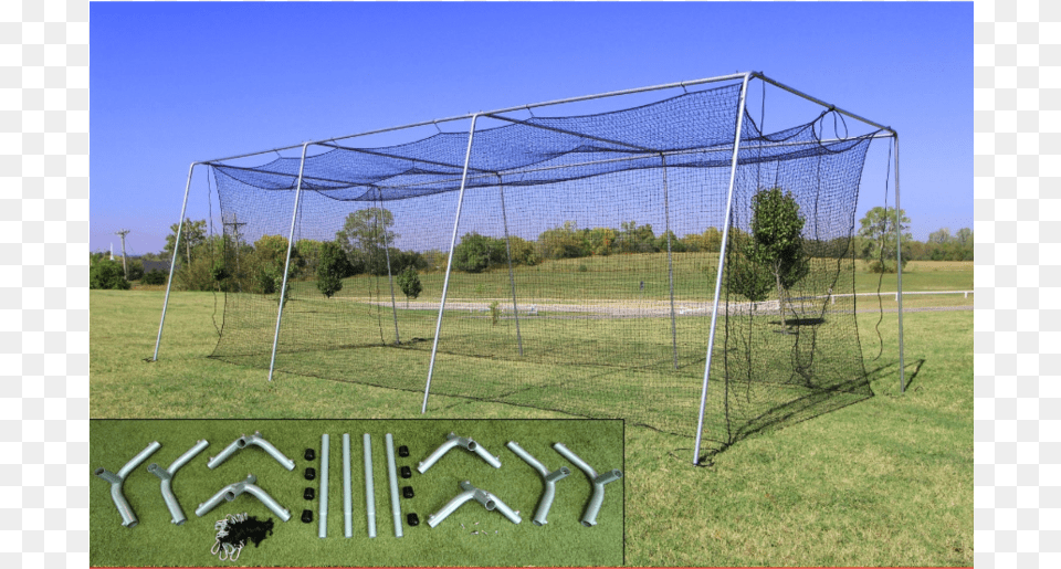 Cimarron Cimarron 24 30x12x10 Batting Cage And Frame Corners, Grass, Plant, Field Png Image