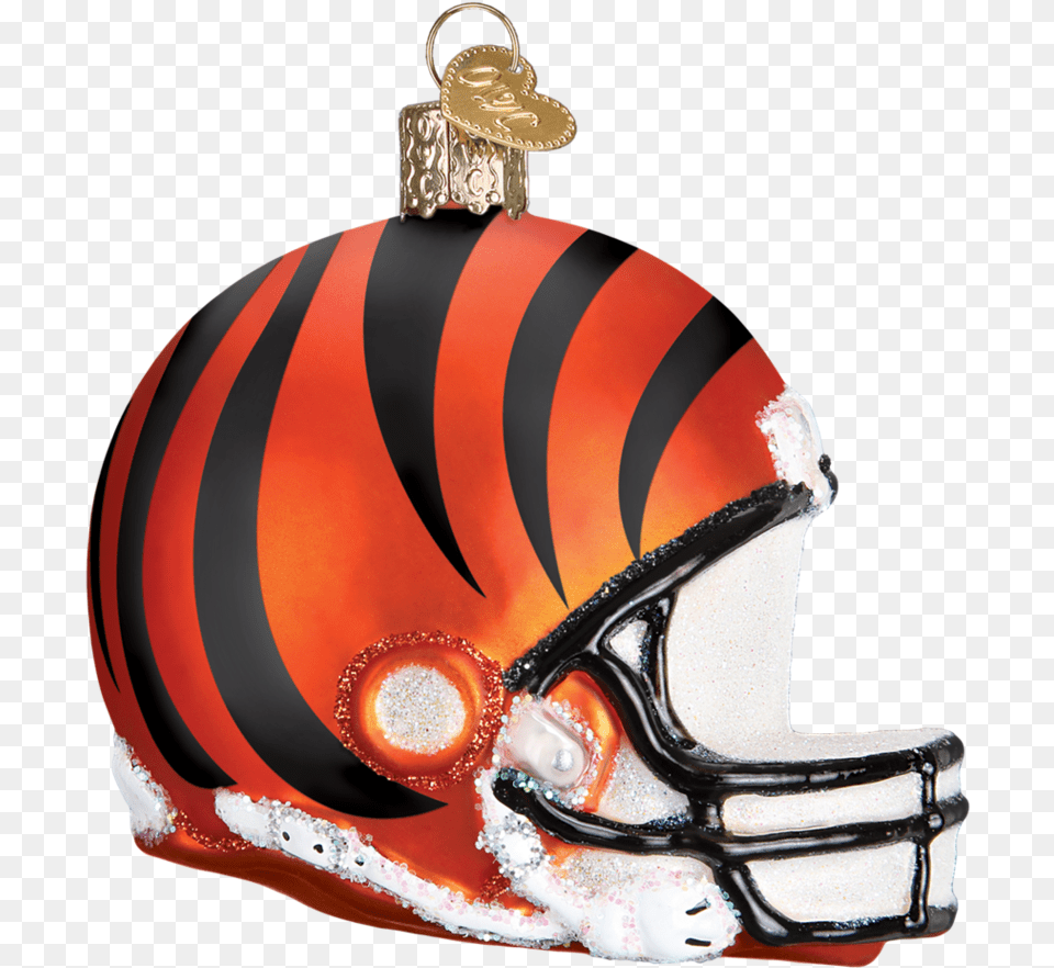 Cincinnati Bengals Nfl Football Helmet Glass Ornament, Crash Helmet, American Football, Sport, Playing American Football Png Image