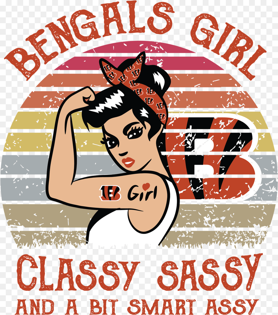 Cincinnati Bengals Nfl Svg Football New Orleans Saints Girl, Advertisement, Poster, Face, Head Png