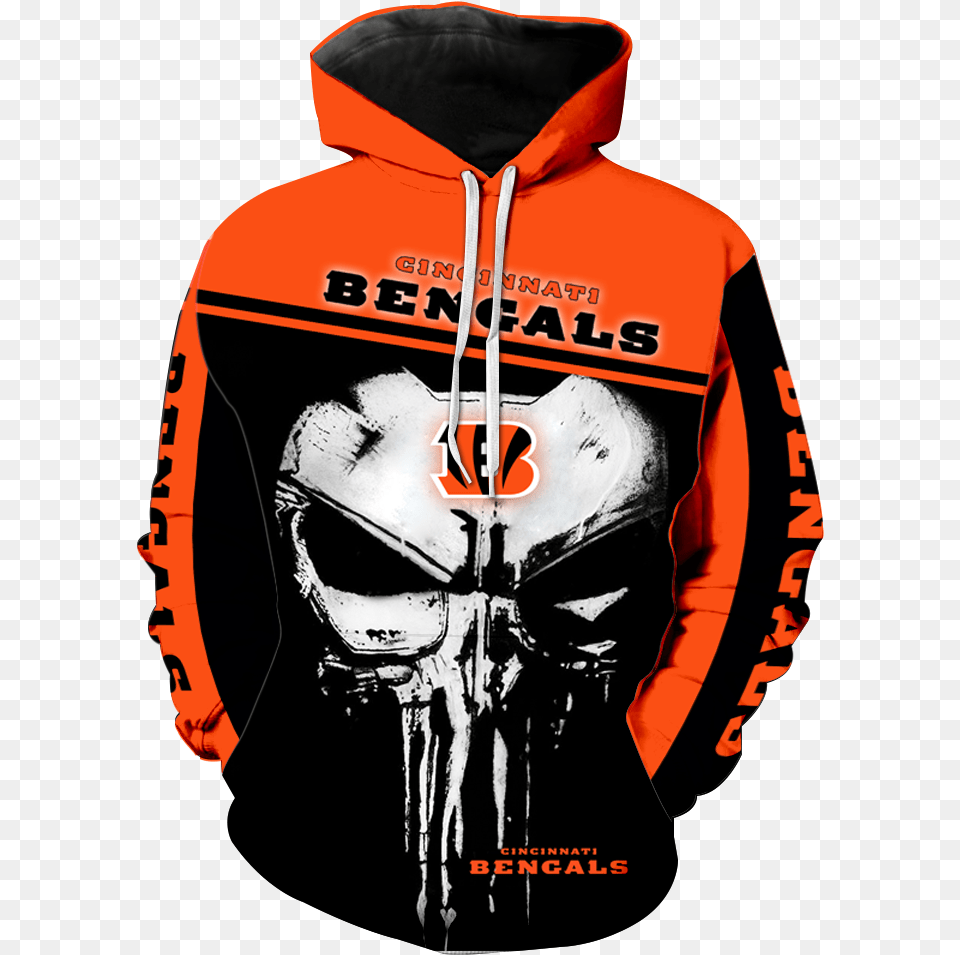 Cincinnati Bengals Punisher New Skull Full All Over Print K1223 Danny Dorito Hoodie, Sweater, Sweatshirt, Knitwear, Hood Png