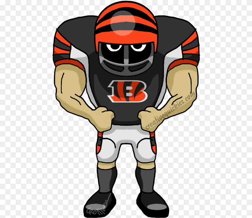 Cincinnati Ohio Bengals Cartoon Eagles Football Player, Helmet, Baby, Person, Playing American Football Free Png Download