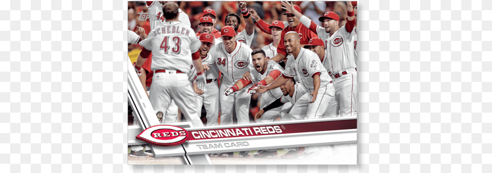 Cincinnati Reds 2017 Topps Baseball Series 2 Team Cards Team, Hat, Clothing, Cap, People Png