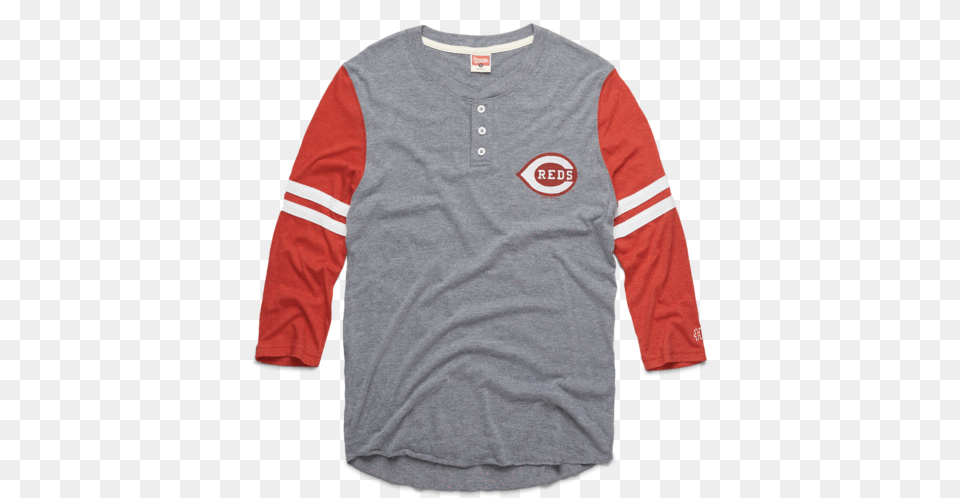 Cincinnati Reds Logo Baseball Henley Retro Mlb Long Cleveland Cavaliers Baseball Tee, Clothing, Long Sleeve, Shirt, Sleeve Png