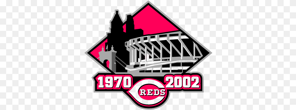 Cincinnati Reds Logos Logo Clipartlogo Qfggg6 2002 Cincinnati Reds Riverfront Stadium Official Mlb, Advertisement, Scoreboard, Poster Png Image