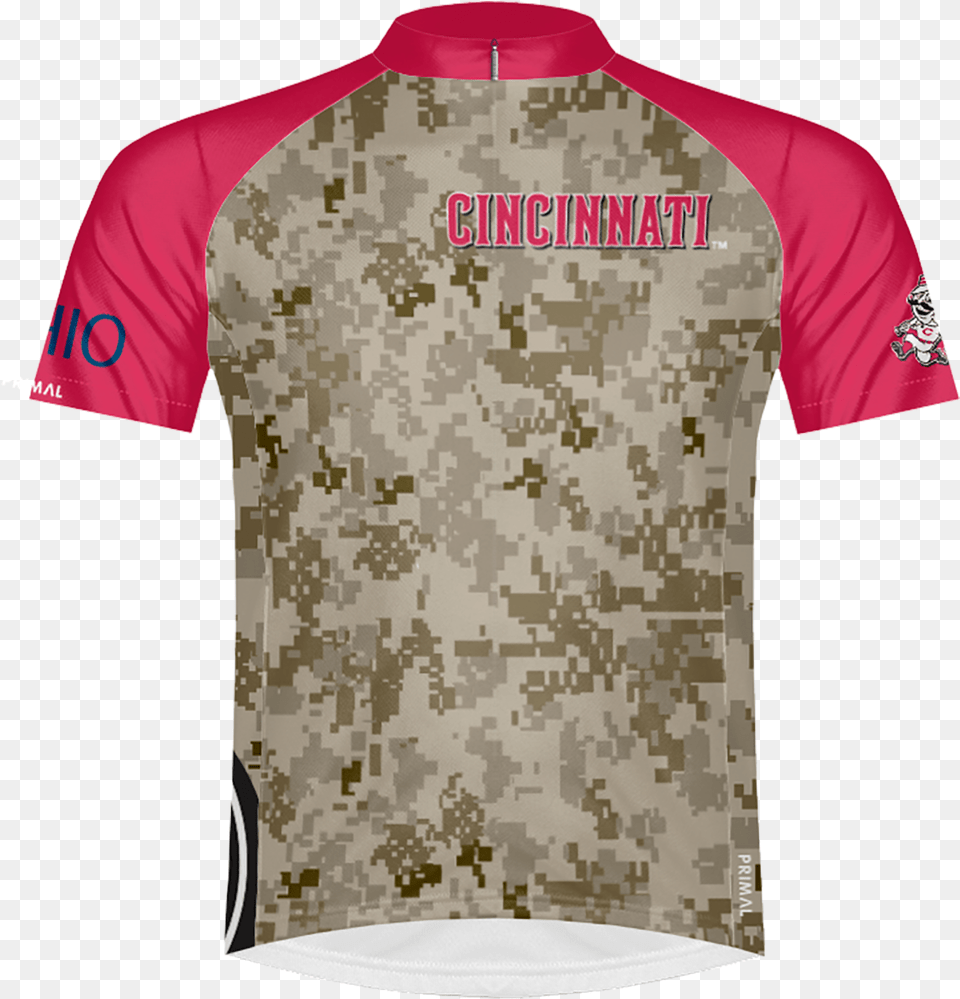 Cincinnati Reds Men S Sport Cut Cycling Jersey Polo Shirt, Clothing, Military, Military Uniform, Camouflage Png Image