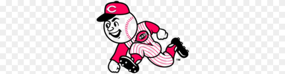 Cincinnati Reds Running Mascot Transparent Stickpng Vector Cincinnati Reds Logo, Baseball Cap, Cap, Clothing, Hat Free Png Download