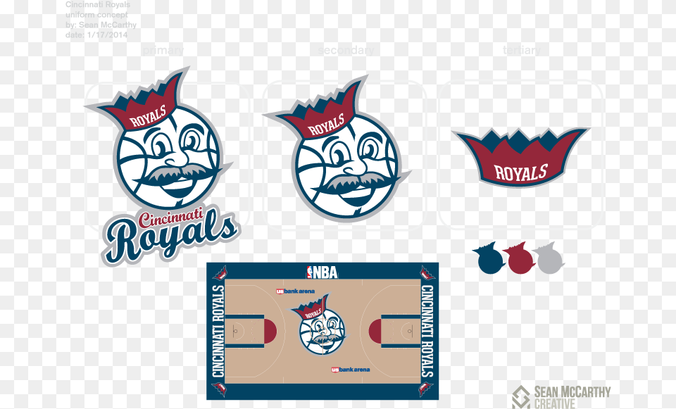 Cincinnati Royals Basketball Logo Download Cincinnati Royals Logo, Sticker, Face, Head, Person Png Image