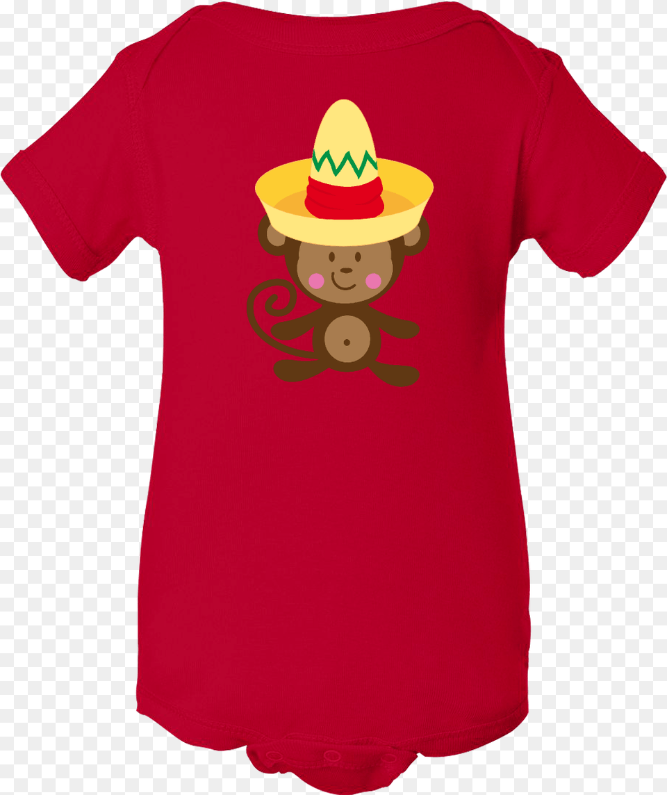 Cinco De Mayo Monkey Infant Creeper Has Big Yellow Infant Bodysuit, Clothing, Hat, T-shirt, Shirt Free Png Download