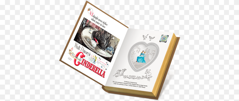 Cinderella 70th Anniversary 1oz Silver Coin Silver Coin, Book, Publication, Business Card, Paper Free Png