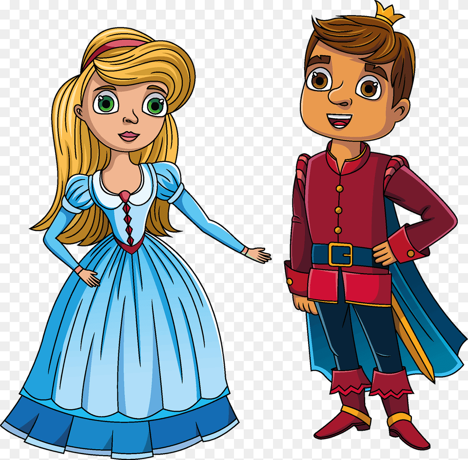Cinderella And Prince Clipart, Book, Comics, Publication, Baby Free Transparent Png