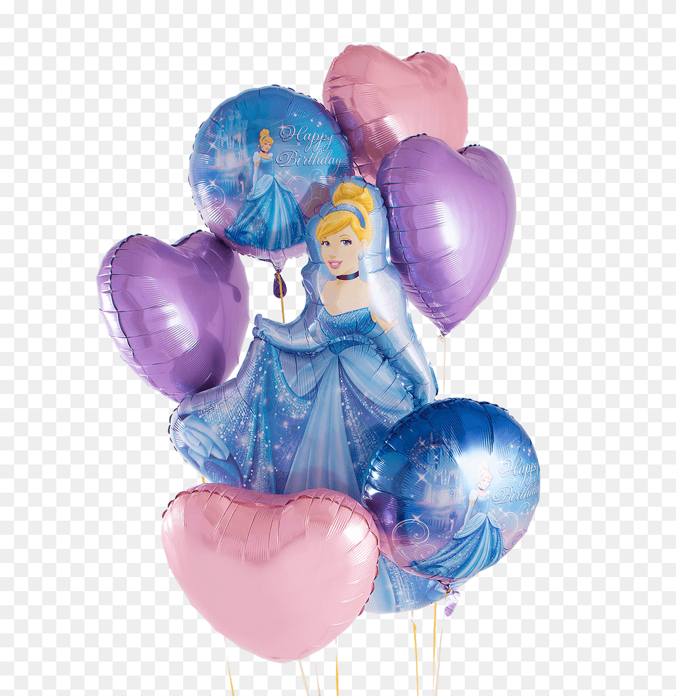 Cinderella Birthday Helium Filled Balloon Bouquet Balloon, Adult, Bride, Female, Person Png Image