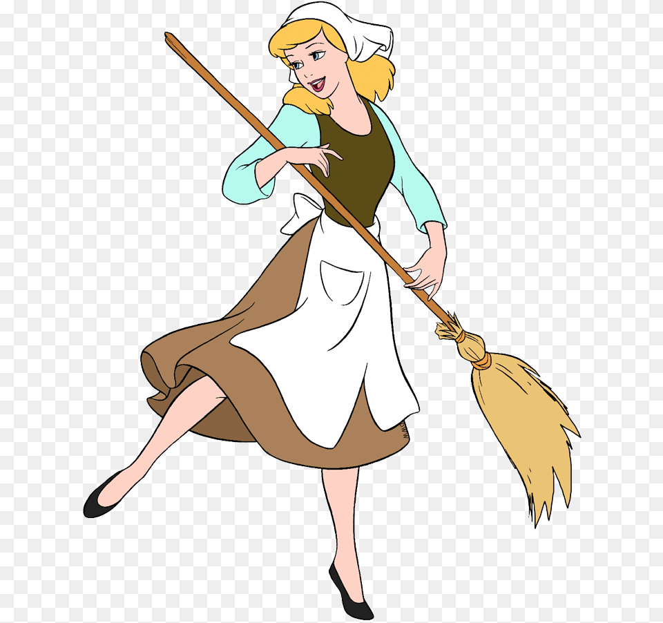 Cinderella Broom, Person, Cleaning, Adult, Female Free Transparent Png