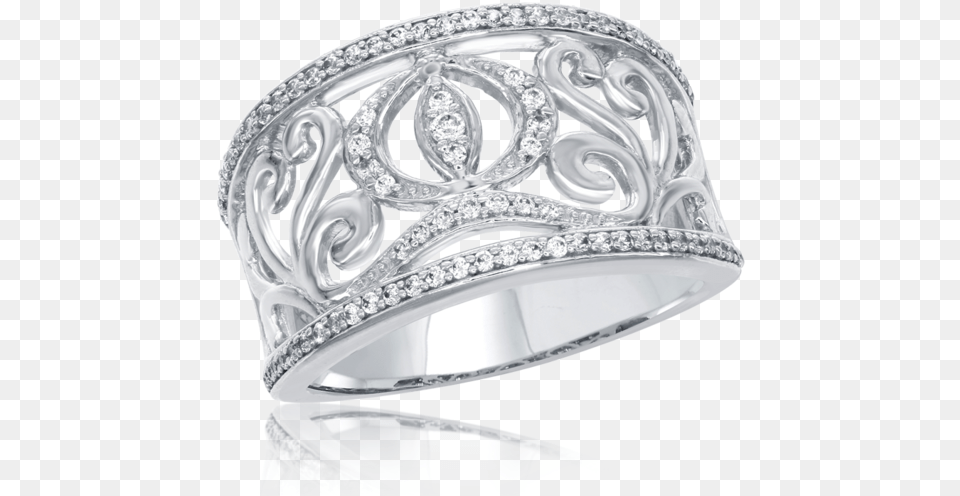 Cinderella Carriage Band 13cttw In 14k White Gold Engagement Ring, Accessories, Jewelry, Diamond, Gemstone Png Image
