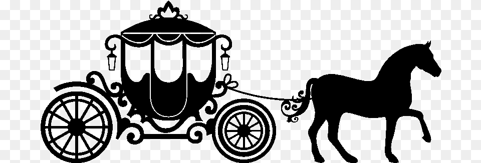 Cinderella Carriage Silhouette Silhouette Cinderella Carriage Clipart, Gray Free Png Download