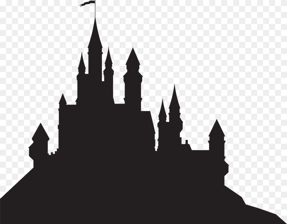 Cinderella Castle Silhouette Harry Potter Silhouette Castle, Architecture, Building, Spire, Tower Free Png Download
