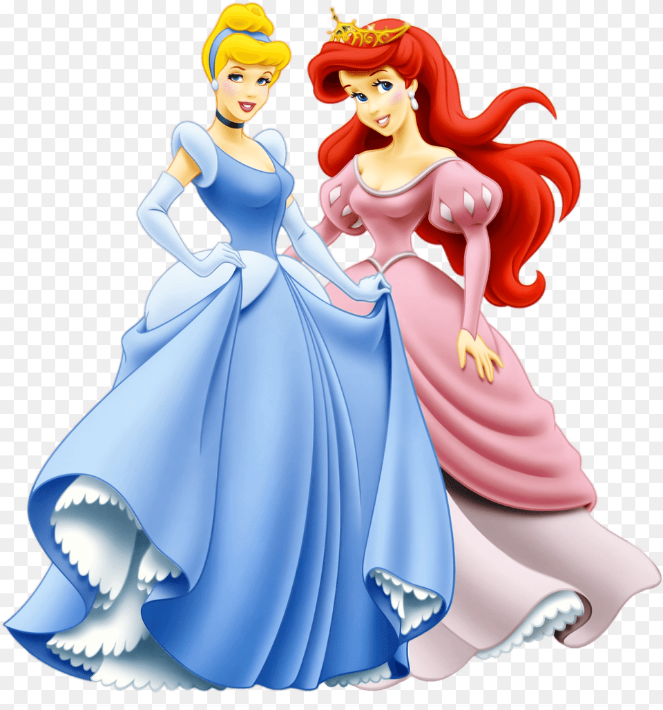 Cinderella Clipart Disney Princess Ariel And Cinderella, Clothing, Figurine, Dress, Baby Free Transparent Png
