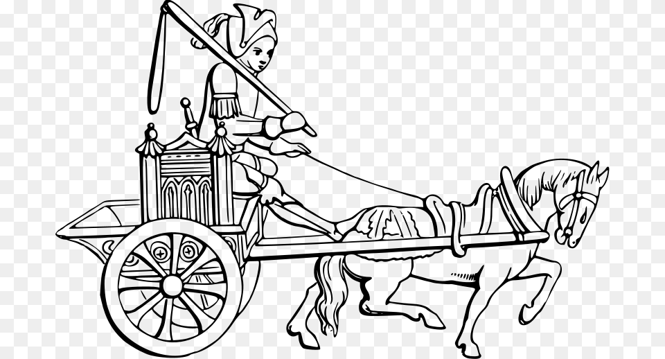 Cinderella Clipart Stagecoach Horse Cart Clipart Black And White, Gray Free Transparent Png