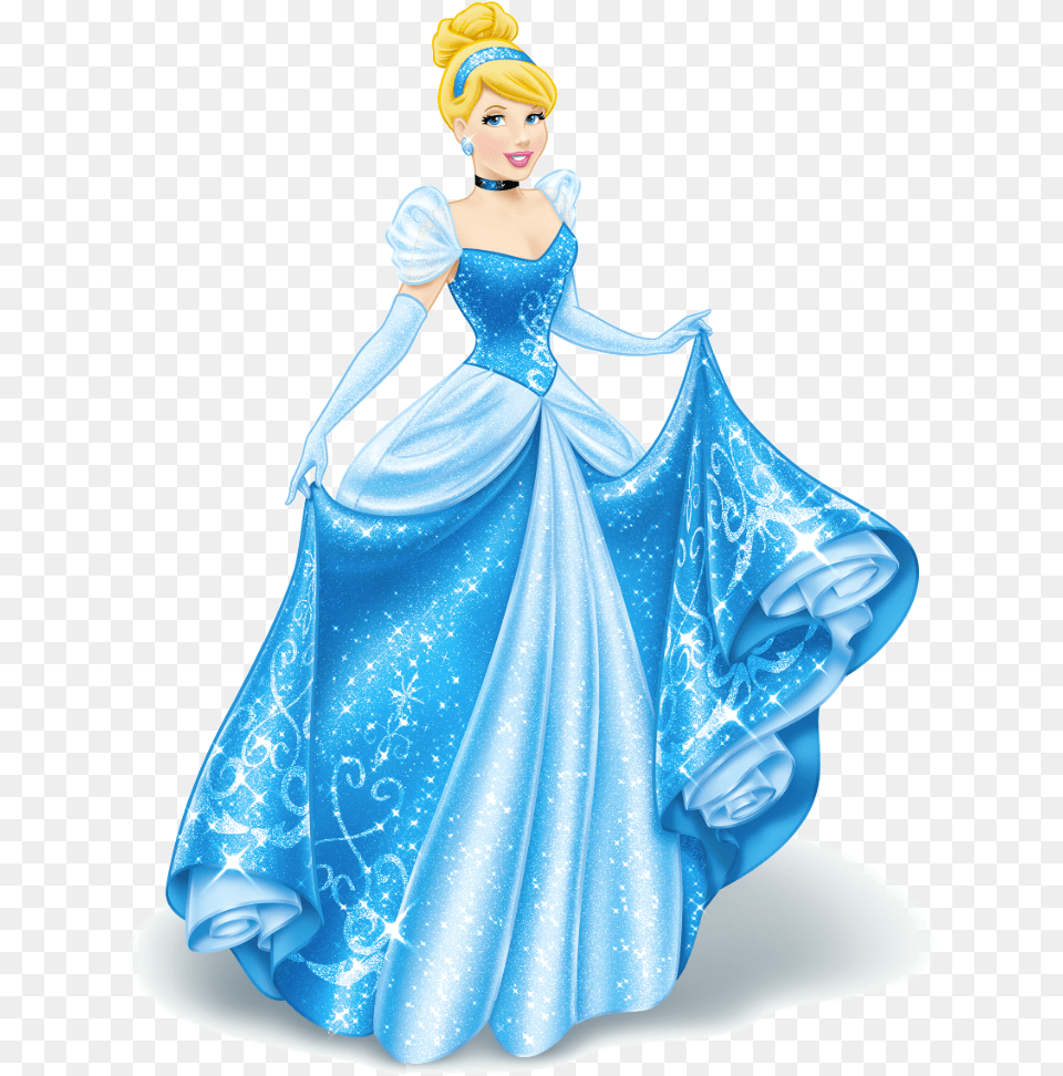 Cinderella Disney Princess, Clothing, Formal Wear, Figurine, Dress Png Image