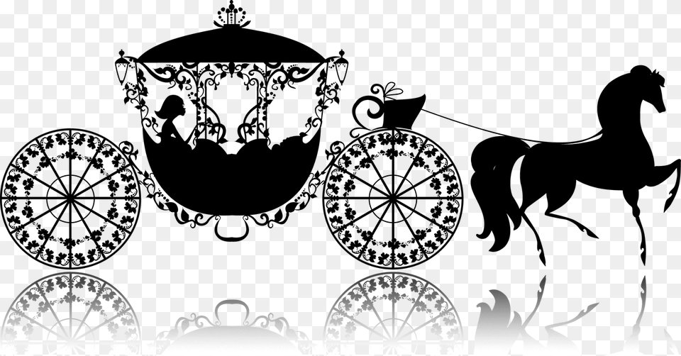 Cinderella Horse And Carriage Vector, Outdoors, Nature, Night Png Image