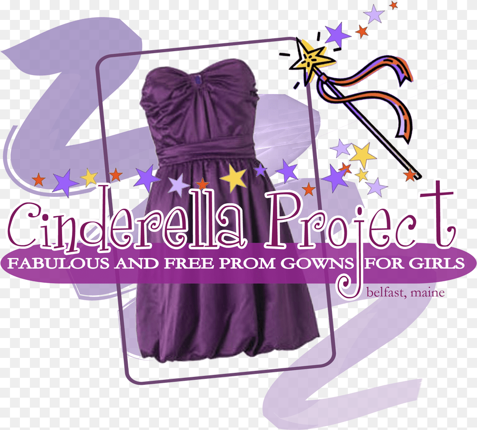 Cinderella Project Logo Purple Short Prom Dresses, Clothing, Dress, Person, Formal Wear Free Png Download