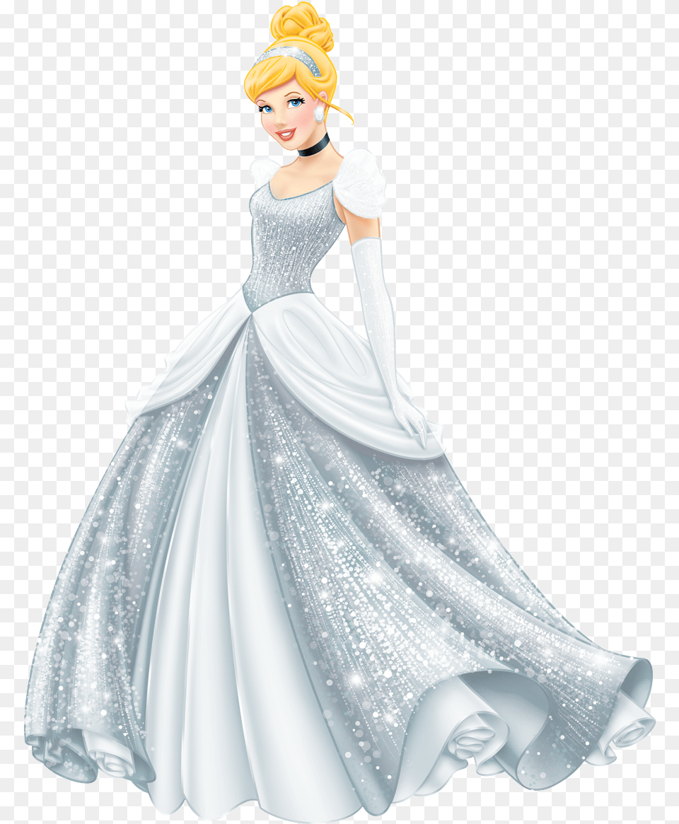 Cinderella Recolor Wallpaper In The Disney Princess Princess Cinderella White Dress, Figurine, Clothing, Fashion, Gown Free Png Download