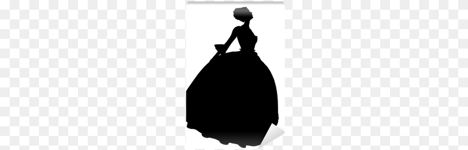 Cinderella Silhouette Illustration Wall Mural Pixers Cinderella Silhouette, Fashion, Clothing, Dress, Adult Free Png