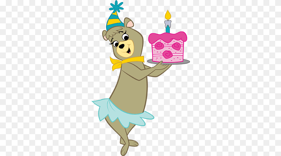 Cindy Bear With Birthday Cake Image Transparent, Birthday Cake, Food, Dessert, Cream Png