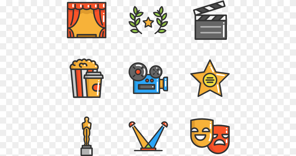 Cinema Elements Theatre Icons, Clapperboard Free Transparent Png